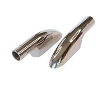 Curved low profile handrail end fitting