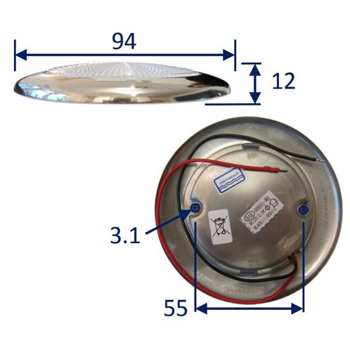 product image for High-Power Waterproof LED Light With Stainless Steel Cover 12V 16 LED