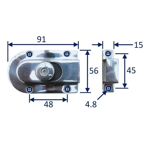 product image for Polished Door Latch, Magnetic Spring Slide Operation