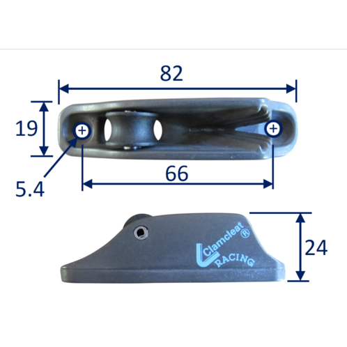 product image for Roller Jam Cleat For Line Size 3mm to 6mm. Clamcleat (CL236AN)