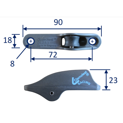 product image for Roller Jam Cleat, Trapeze & Vang Clamcleat (CL253AN)