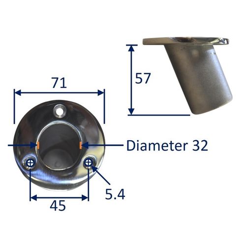 product image for Stainless Steel Flag-Pole Mounting Holder, Recessed Into Deck