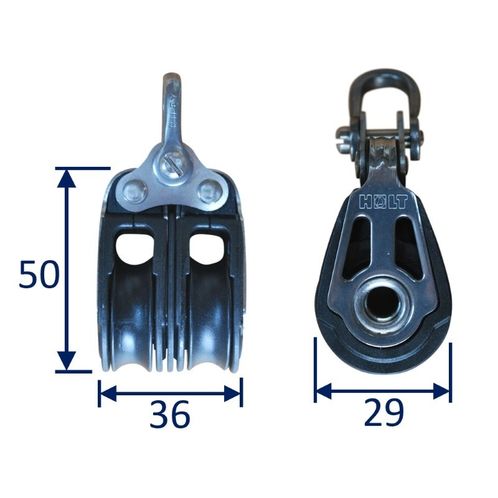 product image for Holt Double Pulley Block, Sailing / Marine Use, With Ball Bearings