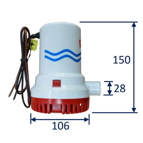 product image for Bilge Pump, 1500 Gallons Per Hour, 12V, Submersible