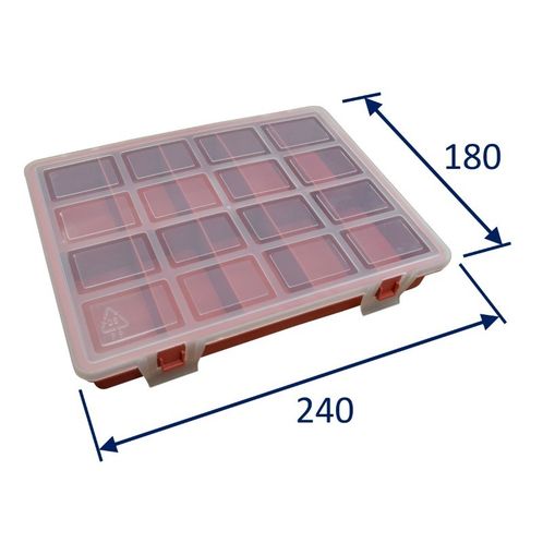 product image for Plastic Kit Box, 240x180x35mm External Size, 10 Compartment 