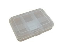 Plastic Kit Box, 90x65x21mm External Size, 6 Compartment 