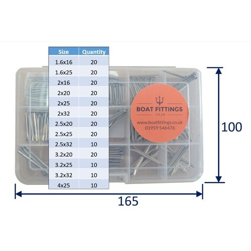 product image for Kit Box Of 316 Stainless Steel Split Pins: Smaller Sizes