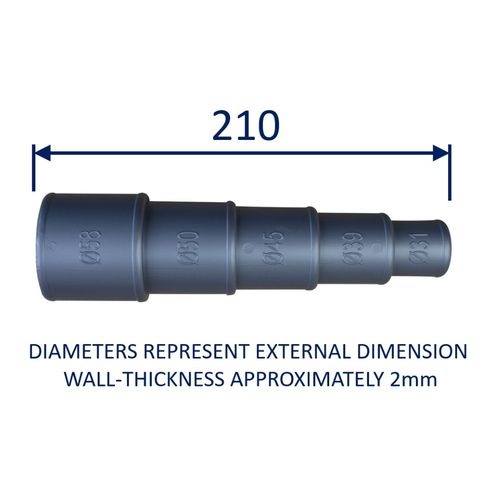 product image for  Universal Pipe / Hose Reducer Adaptor 31mm To 58mm In Stepped Increments