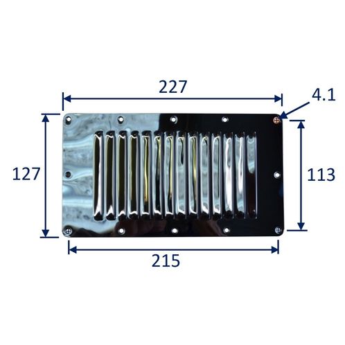 product image for Slotted Vent 127x228mm 316 Stainless Steel, Marine-Grade