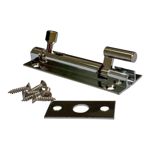 product image for Offset Slide Latch Bolt 75mm In Chrome Plated Brass, With Screws