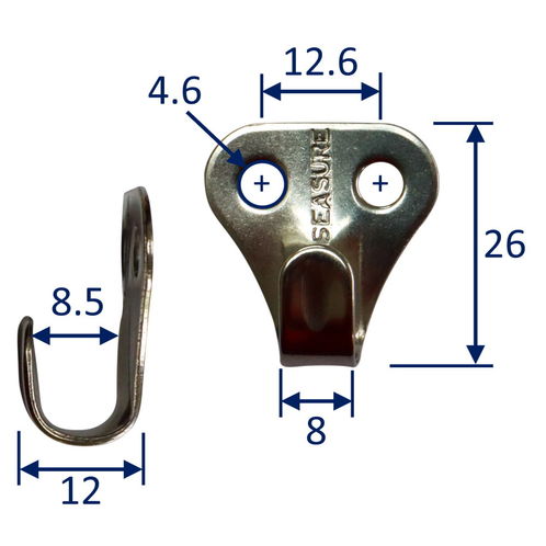 product image for Lacing Hook, 316 Stainless Steel, For Securing Cords / Sail Covers etc