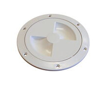 Round Waterproof Hatch Cover, Screw-In With Rubber O-Ring Seal, White Colour