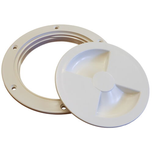 product image for Round Waterproof Hatch Cover, Screw-In With Rubber O-Ring Seal, White Colour