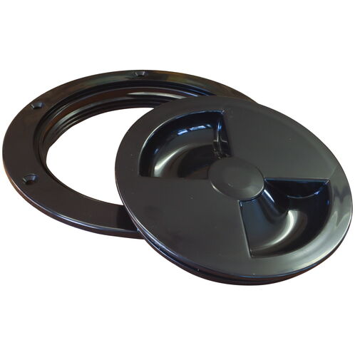 product image for Round Waterproof Hatch Cover, Screw-In With Rubber O-Ring Seal, Black Colour