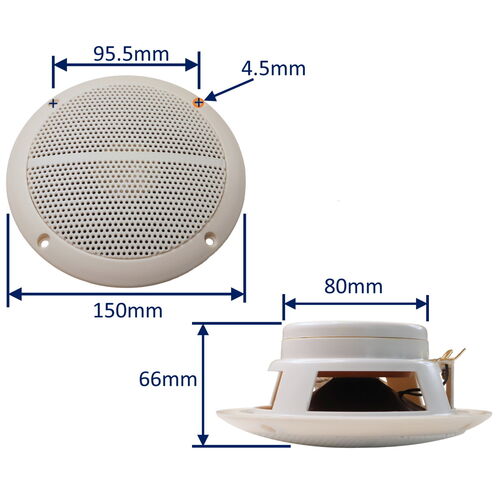 product image for Waterproof Marine Speaker, 6 Inch 30W Rated Power, Nominal Impedance 8 Ohm