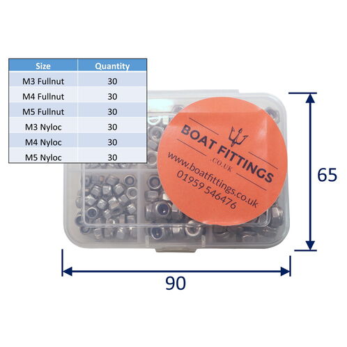product image for Kit Box Of 316 Stainless Steel Nuts, Smaller Sizes