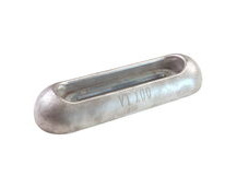Zinc Sacrificial Anode, Vetus 100 Type For Hull Mounting, In Salt-Water For Corrosion Protection In Salt-Water