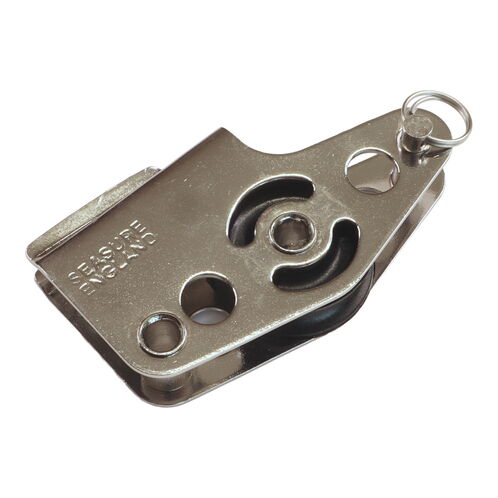 product image for Stainless Steel Small Pulley Block, With Built-In V-Jammer And Becket, Single Block