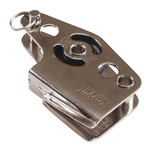 product image for Stainless Steel Small Pulley Block, With Built-In V-Jammer And Becket, Single Block