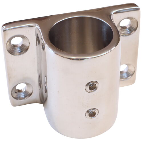 product image for Stainless Steel Tube Flange Mount, Parallel Mount Bracket, 316-Stainless Steel, Polished Finish, Rectangular Mount
