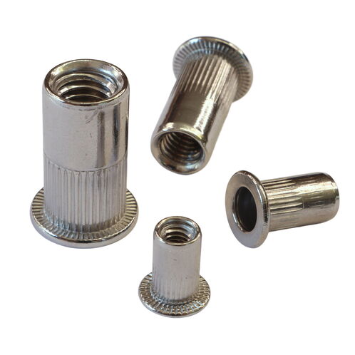 product image for 316 Stainless Steel Rivnuts (Flanged), Metric Threaded Nuts For Permanent Riveting in Place