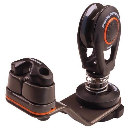 product image for Dinghy Main Sheet Swivel Base With Auto-Ratchet Block & Cam-Cleat 57mm Block 