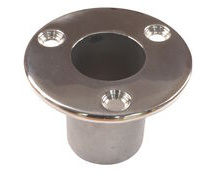 Recessed Deck Tube Holder (30mm diameter), Canopy Frame Mounting In 316 Stainless Steel, Ideal For Canopy Frames / Bini Frames