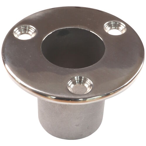 product image for Recessed Deck Tube Holder (30mm diameter), Canopy Frame Mounting In 316 Stainless Steel, Ideal For Canopy Frames / Bini Frames