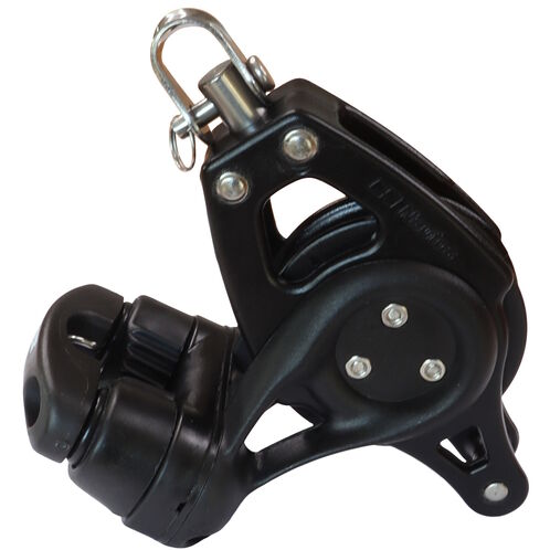 product image for Nautos Organic 57 Single Swivel Sailing Pulley Block With Becket & Cam Cleat