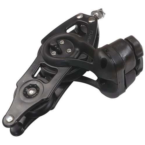 product image for Nautos Organic 57 Fiddle Swivel Sailing Pulley Block With Becket & Cam Cleat