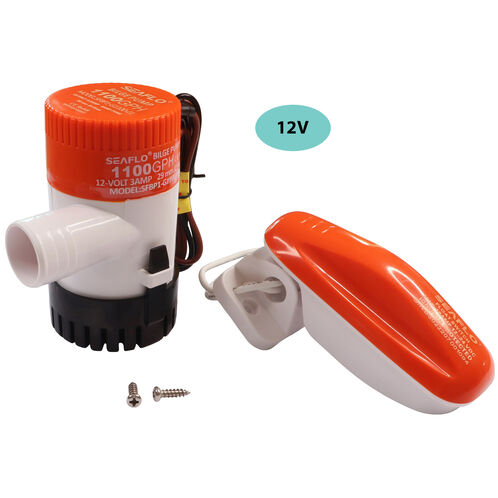 product image for SEAFLO 1100 GPH Electric Bilge Pump And Float Switch Combination Kit Fully Submersible