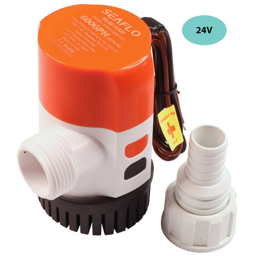 product image for 24V SEAFLO 600 GPH Electric Bilge Pump With Modular Quick Connect & Non-Return Valve