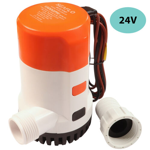 product image for SEAFLO 1500 GPH Electric Bilge Pump / Submersible Pump / 24Volt Bilge Pump. Boat Bilge Pump With Non-Return Valve