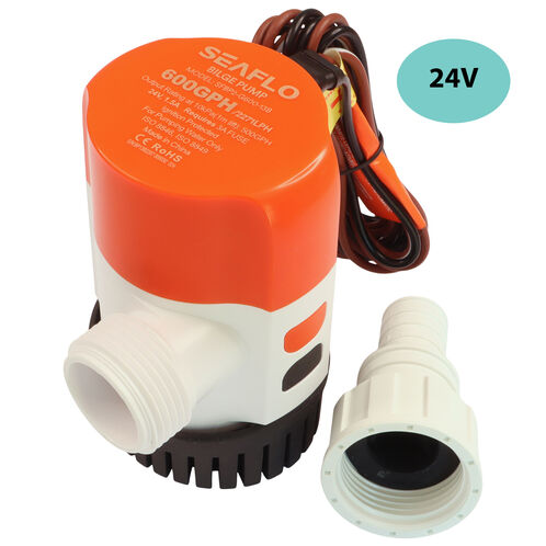product image for SEAFLO 600 GPH Electric Timer Sensing Automatic Bilge Pump / 24 Volt Boat Bilge Pump / Submersible and Ignition Protected.