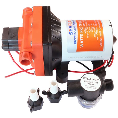 product image for SEAFLO Water Pressure Pump- 42 Series, 24 Volts, 4-Chamber Diaphragm Pump, Adjustable Pressure Switch