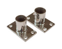 Tube Mounting Support, Flanged 316 Stainless Steel 90-Degree Tube Mounting Socket With Rectangular Base