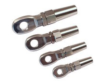 Wire Rope End Terminal Eye End, 316 Stainless Steel Wire Rope Terminal With Mechanical Grip Connection