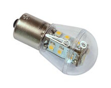 Navigation / Interior LED Bulb, BA15S Fitting, Warm White, 127 Lumen, 11W, 10-30V DC, Bayonet Fitting Single Contact Base, 15 LED