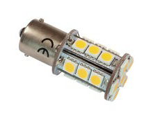 Interior LED Bulb, BA15S Fitting, Warm White, 279 Lumen, 23W,10-30V DC, Single Contact Base, 21 LED