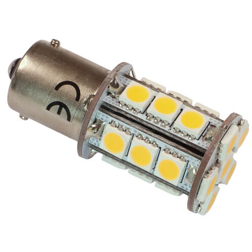 product image for Interior LED Bulb, BA15S Fitting, Warm White, 279 Lumen, 23W,10-30V DC, Single Contact Base, 21 LED