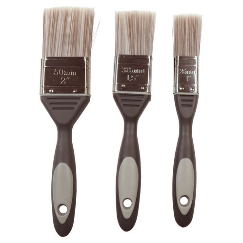 product image for Set of 3 Synthetic Paint Brushes, 1inch, 1.5inch & 2inch, No-Loss Bristles