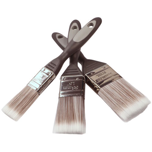 product image for Set of 3 Synthetic Paint Brushes, 1inch, 1.5inch & 2inch, No-Loss Bristles