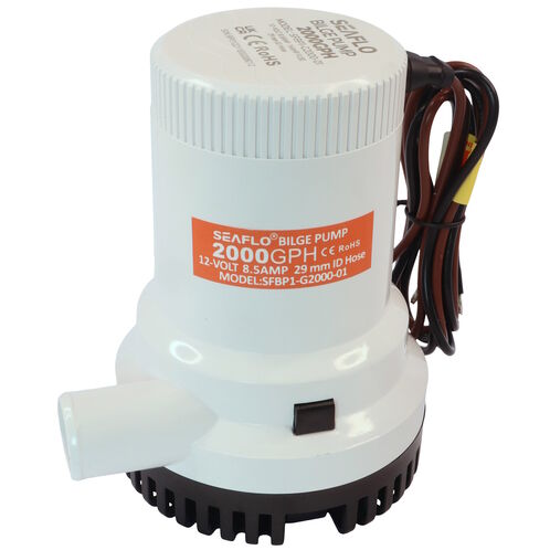 product image for SEAFLO 2000 GPH Electric Bilge Pump / Non-Automatic / Submersible Pump / 12Volt