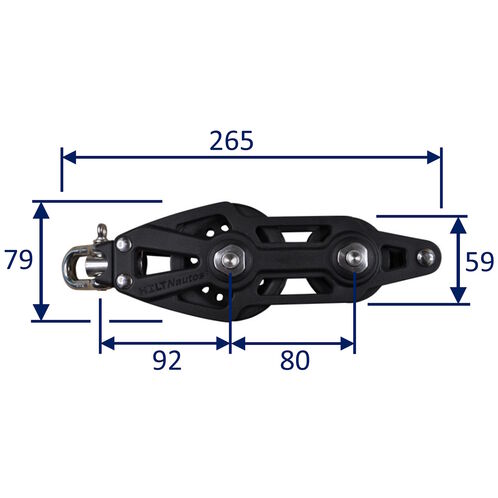 product image for Sailing Pulley Block, Holt Nautos Plain Block 80 With Violin & Swivel & Becket