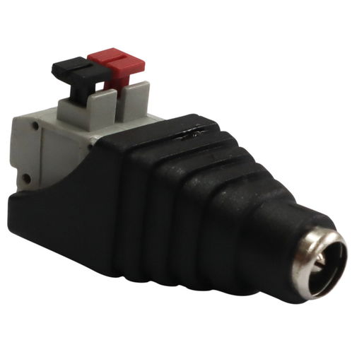 product image for DC Jack Socket To Cable Adaptor, 12V Rating, 2.5mm Inner Diameter, For Connecting Loose Wires