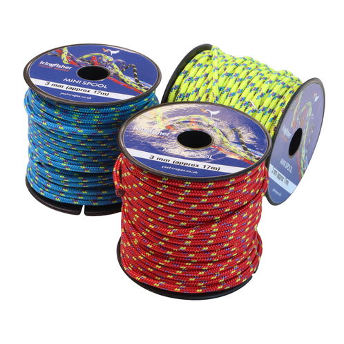 product image for Polyester Braided 17-Metre Mini Spools, 3mm Diameter, In a Range Of Colour Combinations